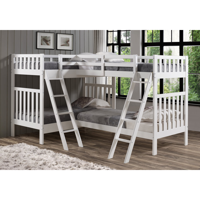 Harriet Bee Reasor Twin Solid Wood LShaped Bunk Beds by Harriet Bee